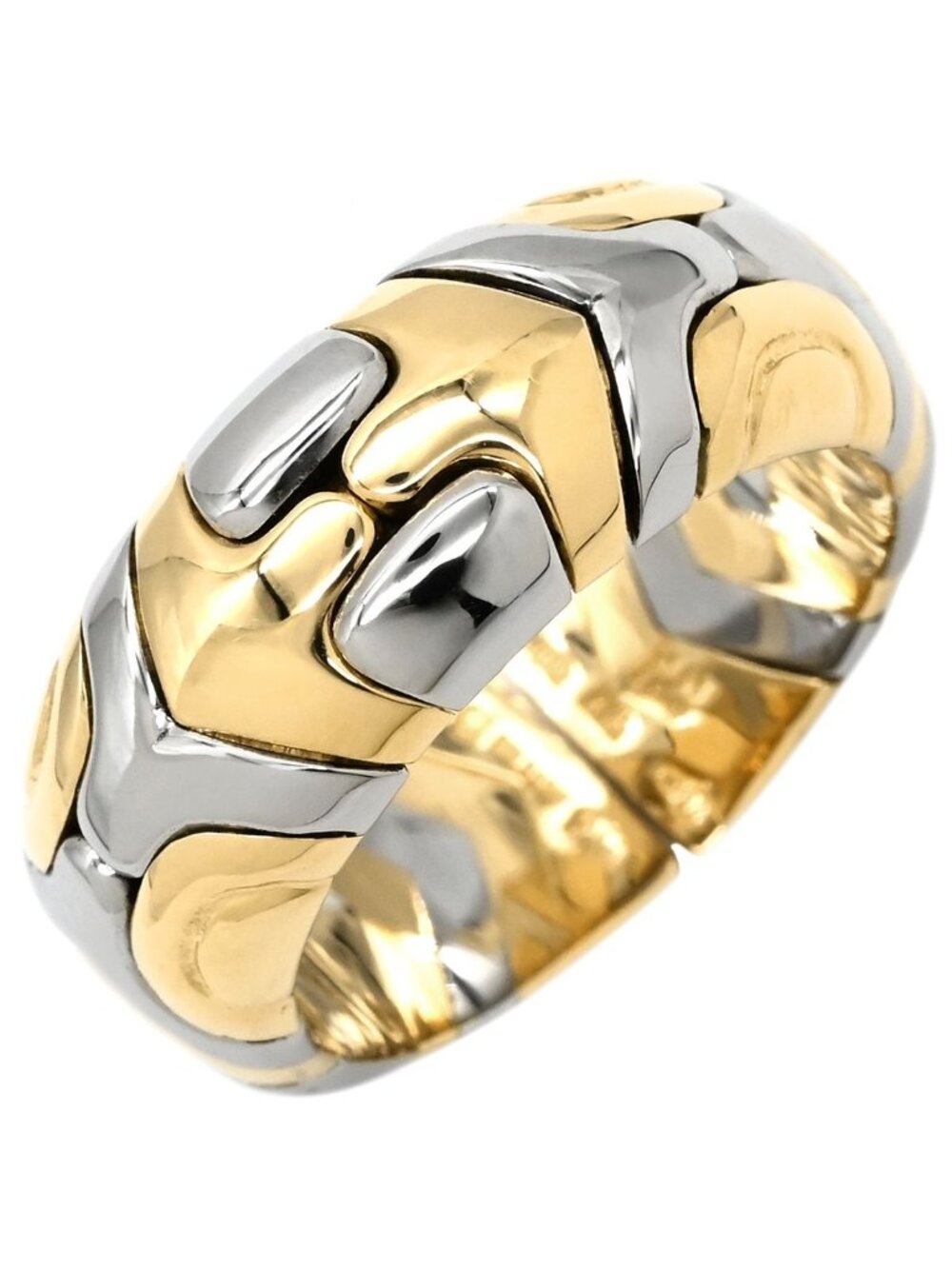 Bvlgari Ring Albeare Yellow Gold Silver 18k SS Combination